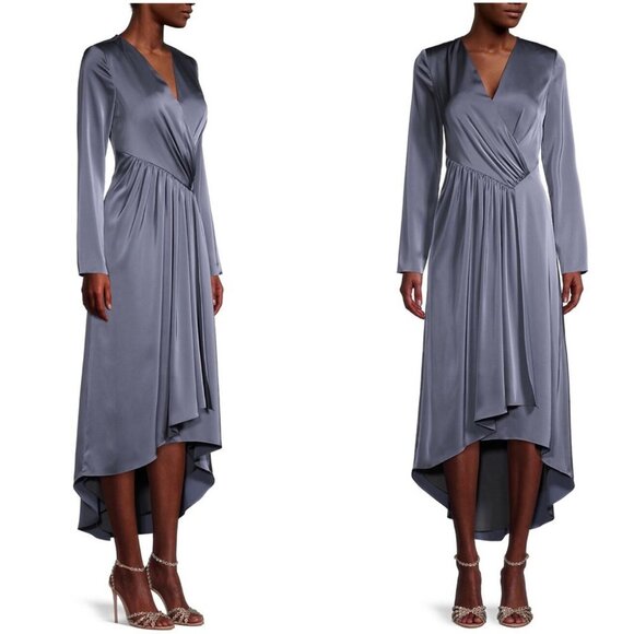 Kay Unger Women Evening Dress Size 4 Formal Helena Hi-Low Faux Wrap Cocktail New - Picture 12 of 12